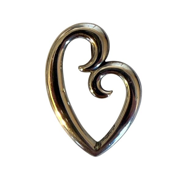 James Avery Sterling Silver Scroll Swirl Heart Pendant Mother Love - Picture 1 of 4